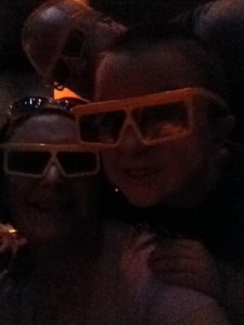 Fun with 3-D.  G only broke 1 set of glasses the whole time we were there!  