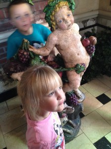 MOM!  Look at this baby!  He's naked!!! 