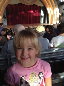 Beauty and the Beast.  Someone wouldn't let me sing, for which the entire auditorium thanks her.  BTW - Gaston had crazy guns (if you know what I'm sayin)!  And we had tickets!! 